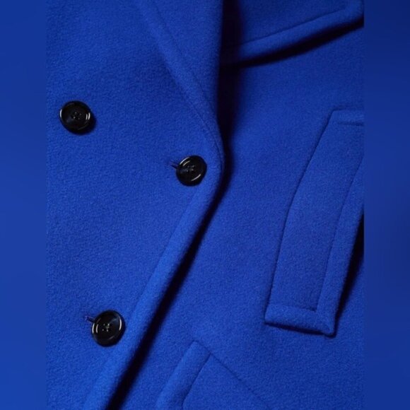 🩷 Mango - Women's Buttoned Wool Blend Coat - Blue. Size: XS. NWT. (1365) - Picture 14 of 16